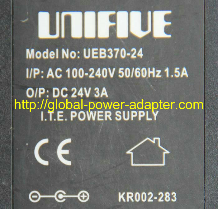 *Brand NEW* UNIFIVE DC24V 3A (72W) UEB370-24 AC DC Adapter POWER SUPPLY